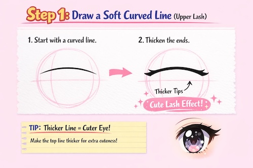 Learn how to draw cute anime eyes easy with this simple step by step guide. Perfect for beginners who want big, sparkly, adorable anime eyes.