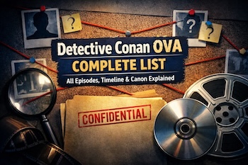 Complete English archive of every Detective Conan OVA. Full episode list, timeline placement, canon status, character focus, and rare bonus releases explained in detail.