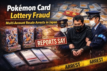 Two men were arrested after allegedly abusing Pokémon Center Online lottery sales with multi-accounts. How resale fraud works—and why it keeps repeating.